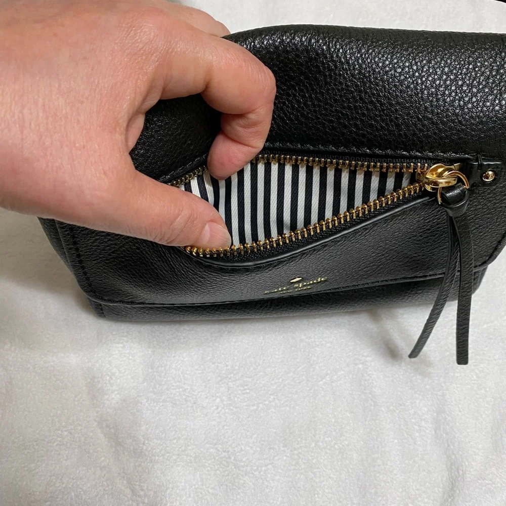 Small Kate Spade Black Pebbled Leather Crossbody Bag - Picture 7 of 14